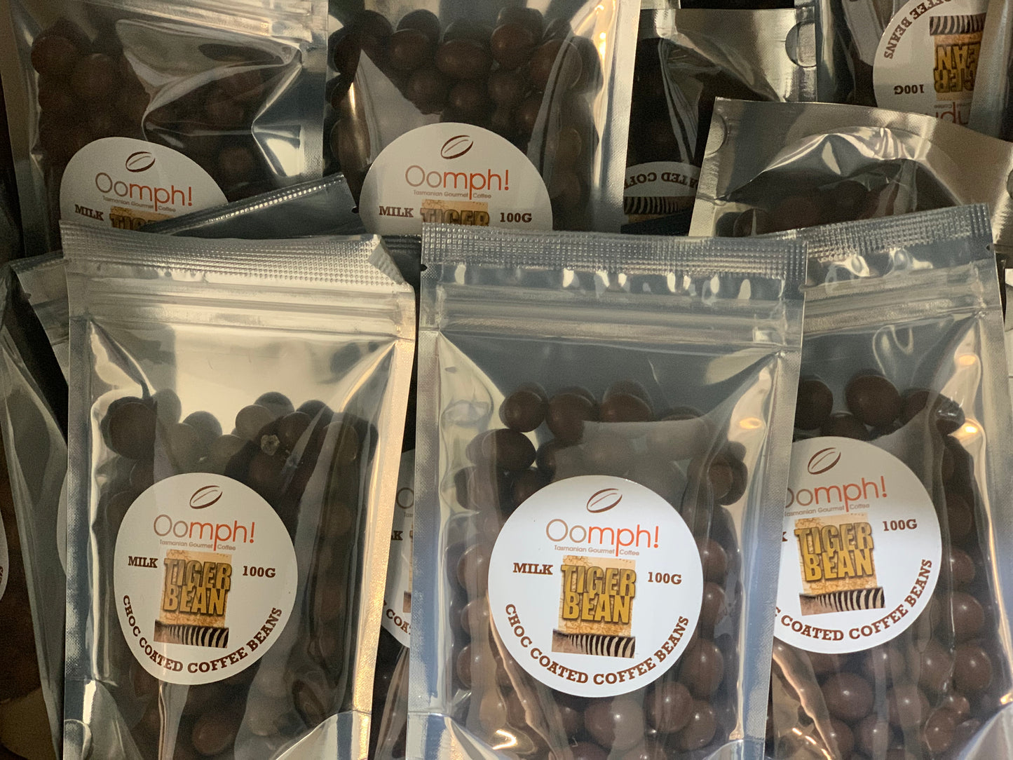 Chocolate coated coffee beans