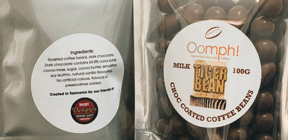 Chocolate coated coffee beans