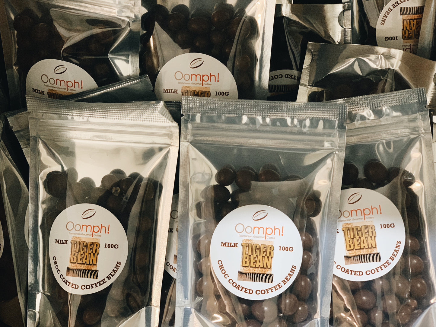 Chocolate coated coffee beans